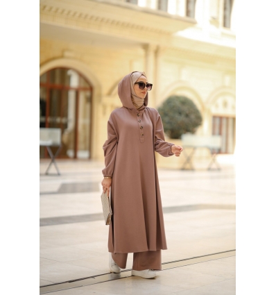 Tesettür Duha Takım Vizon Model 548 TUNİK TAKIM 1,800.00