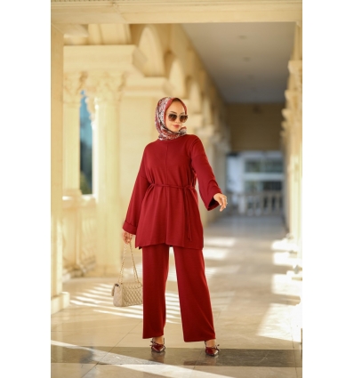 Tesettür Belin Takım Bordo Model 551 TUNİK TAKIM 1,000.00