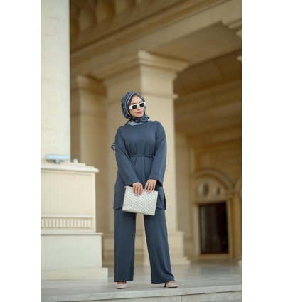 Tesettür Belin Takım Antrasit Model 551 TUNİK TAKIM 1,000.00