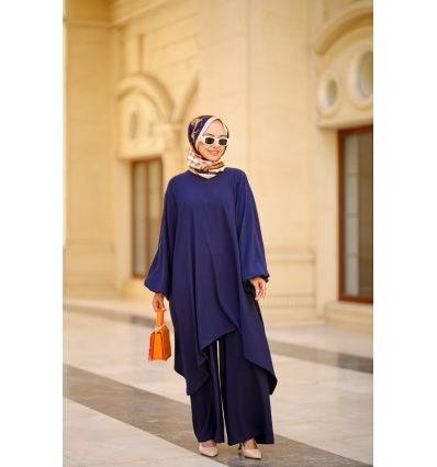 Tesettür Elena Takım Lacivert Model 552 TUNİK TAKIM 1,000.00
