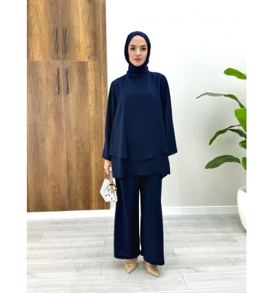 Tesettür İmza Takım Lacivert Model 565 TUNİK TAKIM 2,250.00